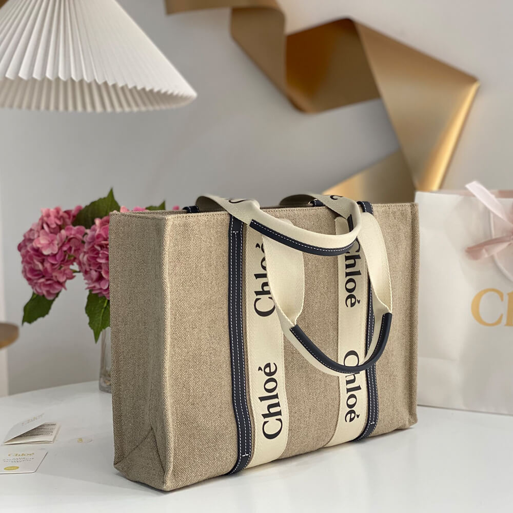 Ch10e large woody tote bag in linen