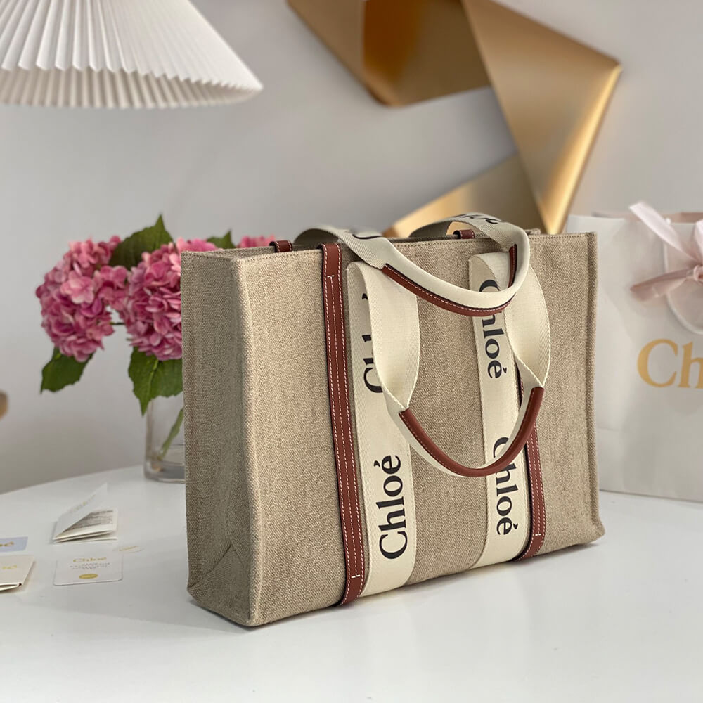 Ch10e large woody tote bag in linen
