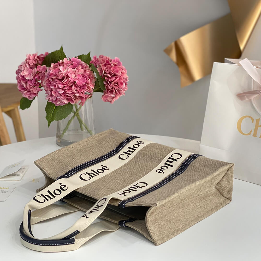 Ch10e large woody tote bag in linen