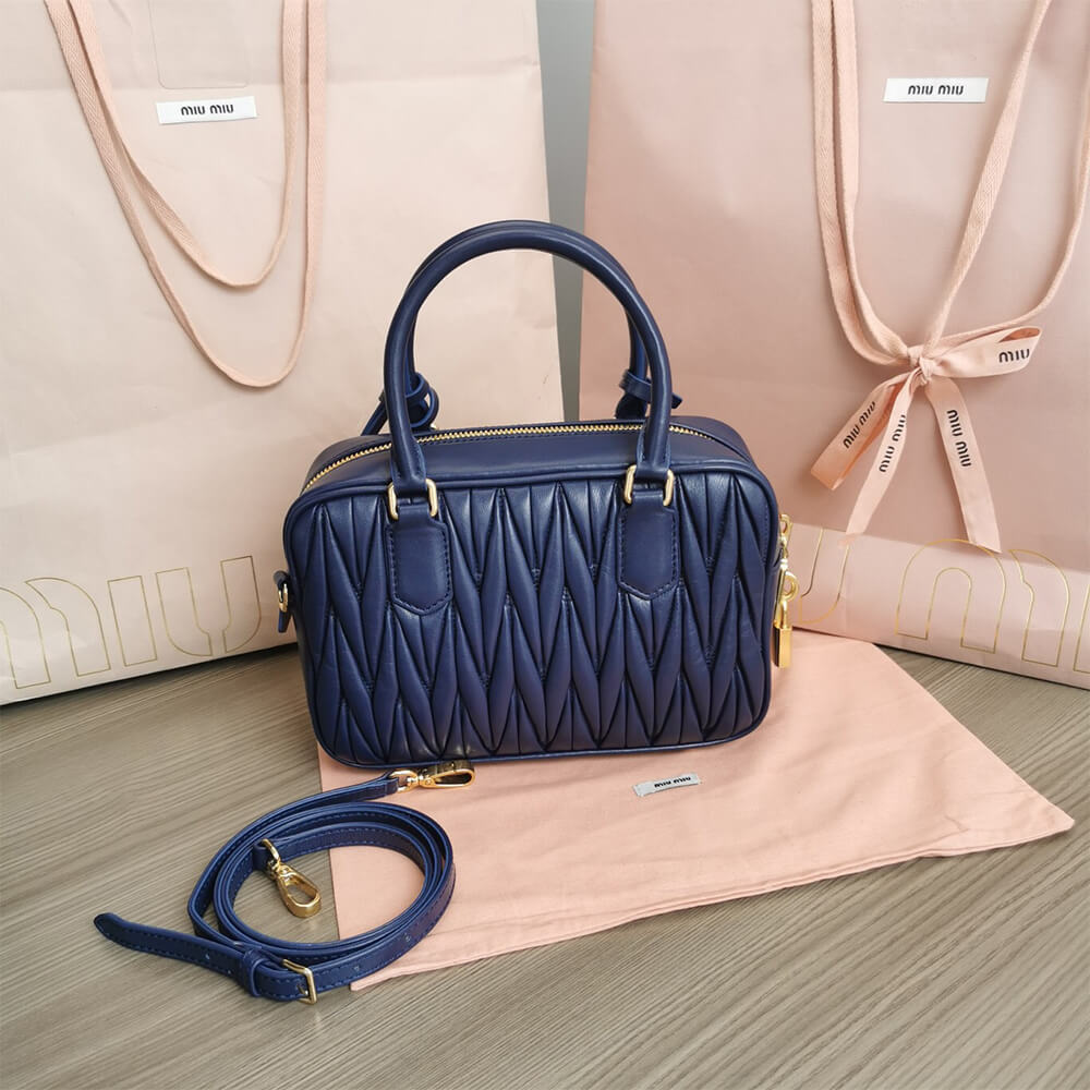 Matelasse nappa leather top-handle bag