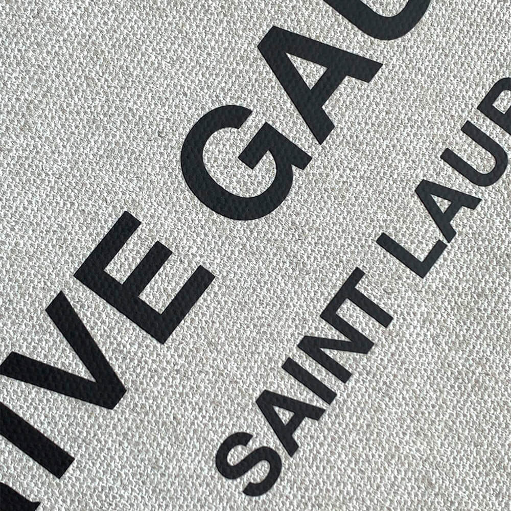RIVE GAUCHE LARGE TOTE BAG IN PRINTED CANVAS AND LEATHER